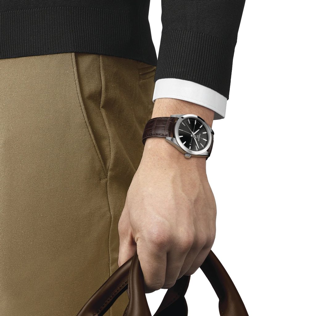  Shop Authentic Tissot Gentleman Powermatic 80 Silicium Black Dial Brown Leather Strap Watch For Men - T127.407.16.051.01 - Luxxuri