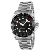  Shop Authentic Gucci Dive Analog Black Dial Silver Steel Strap Watch For Men - YA136208 - Luxxuri