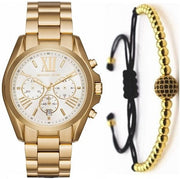  Shop Authentic Michael Kors Bradshaw Chronograph White Dial Gold Steel Strap Watch For Women - MK6266 - Luxxuri