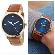  Shop Authentic Fossil The Minimalist 3H Blue Dial Brown Leather Strap Watch for Men - FS5499 - Luxxuri