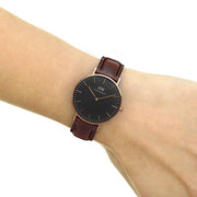  Shop Authentic Daniel Wellington Classic Bristol Black Dial Brown Leather Strap Watch for Men - DW00100137 - Luxxuri
