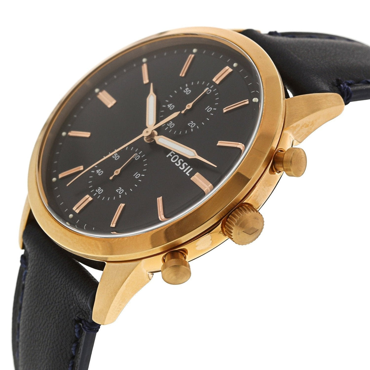  Shop Authentic Fossil Townsman Chronograph Blue Dial Blue Leather Strap Watch for Men - FS5436 - Luxxuri