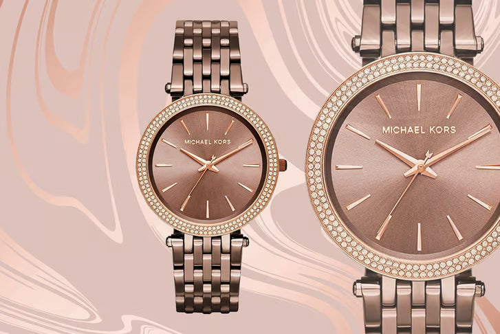  Shop Authentic Michael Kors Darci Quartz Brown Dial Brown Steel Strap Watch For Women - MK3416 - Luxxuri