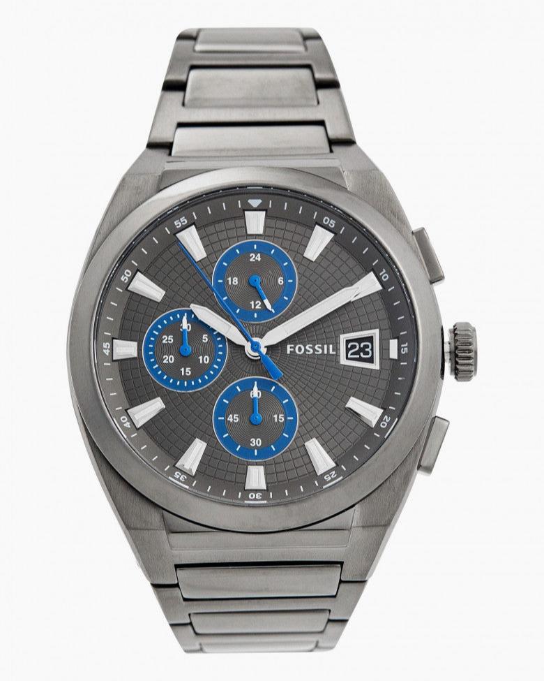  Shop Authentic Fossil Everett Chronograph Grey Dial Grey Steel Strap Watch for Men - FS5830 - Luxxuri