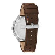  Shop Authentic Tommy Hilfiger Asher Chrongraph Blue Dial Brown Leather Strap Watch For Men - 1791855 - Luxxuri