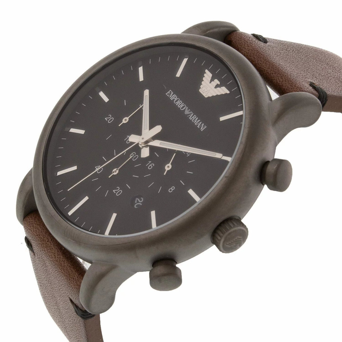 Shop Authentic Emporio Armani Classic Chronograph Black Dial Brown Leather Strap Watch For Men - AR1919 - Luxxuri