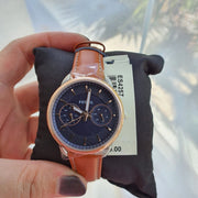  Shop Authentic Fossil Tailor Date-Day Quartz Blue Dial Brown Leather Strap Watch for Women - ES4257 - Luxxuri