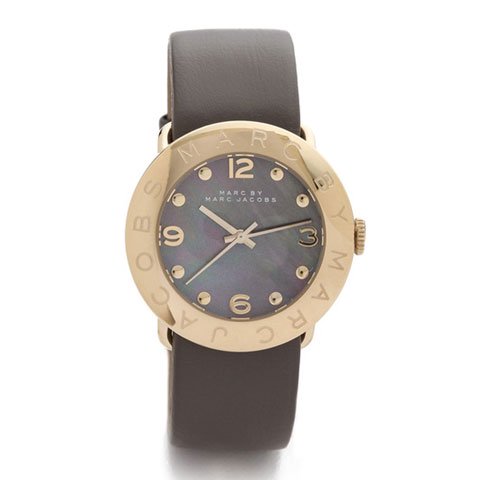  Shop Authentic Marc Jacobs Amy Grey Dial Grey Leather Strap Watch for Women - MBM1287 - Luxxuri