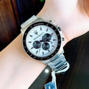  Shop Authentic Maserati SFIDA Chronograph White Dial Silver Steel Strap Watch For Men - R8873640003 - Luxxuri