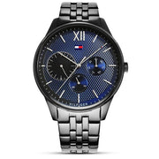  Shop Authentic Tommy Hilfiger Damon Quartz Chronograph Blue Dial Black Steel Strap Watch for Men - 1791454 - Luxxuri
