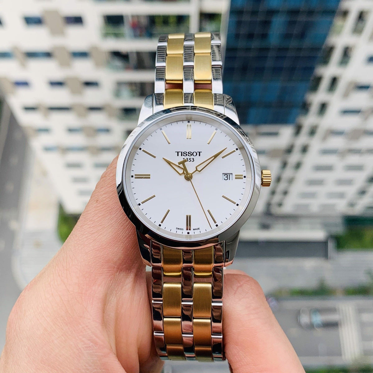  Shop Authentic Tissot T Classic Dream White Dial Two Tone Steel Strap Watch for Men - T033.410.22.011.01 - Luxxuri