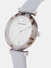  Shop Authentic Emporio Armani White Dial Light Blue Leather Strap Watch For Women - AR11002 - Luxxuri
