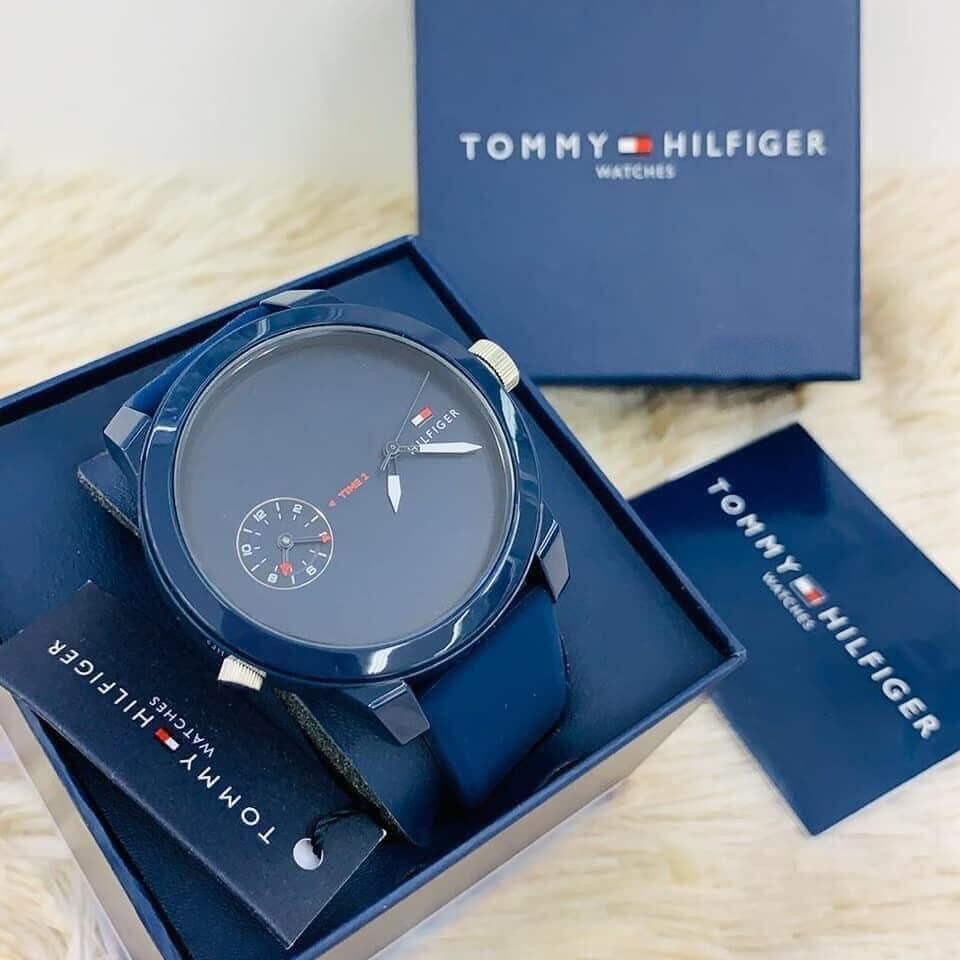  Shop Authentic Tommy Hilfiger Denim Quartz Blue Dial Blue Rubber Strap Watch for Men - 1791325 - Luxxuri