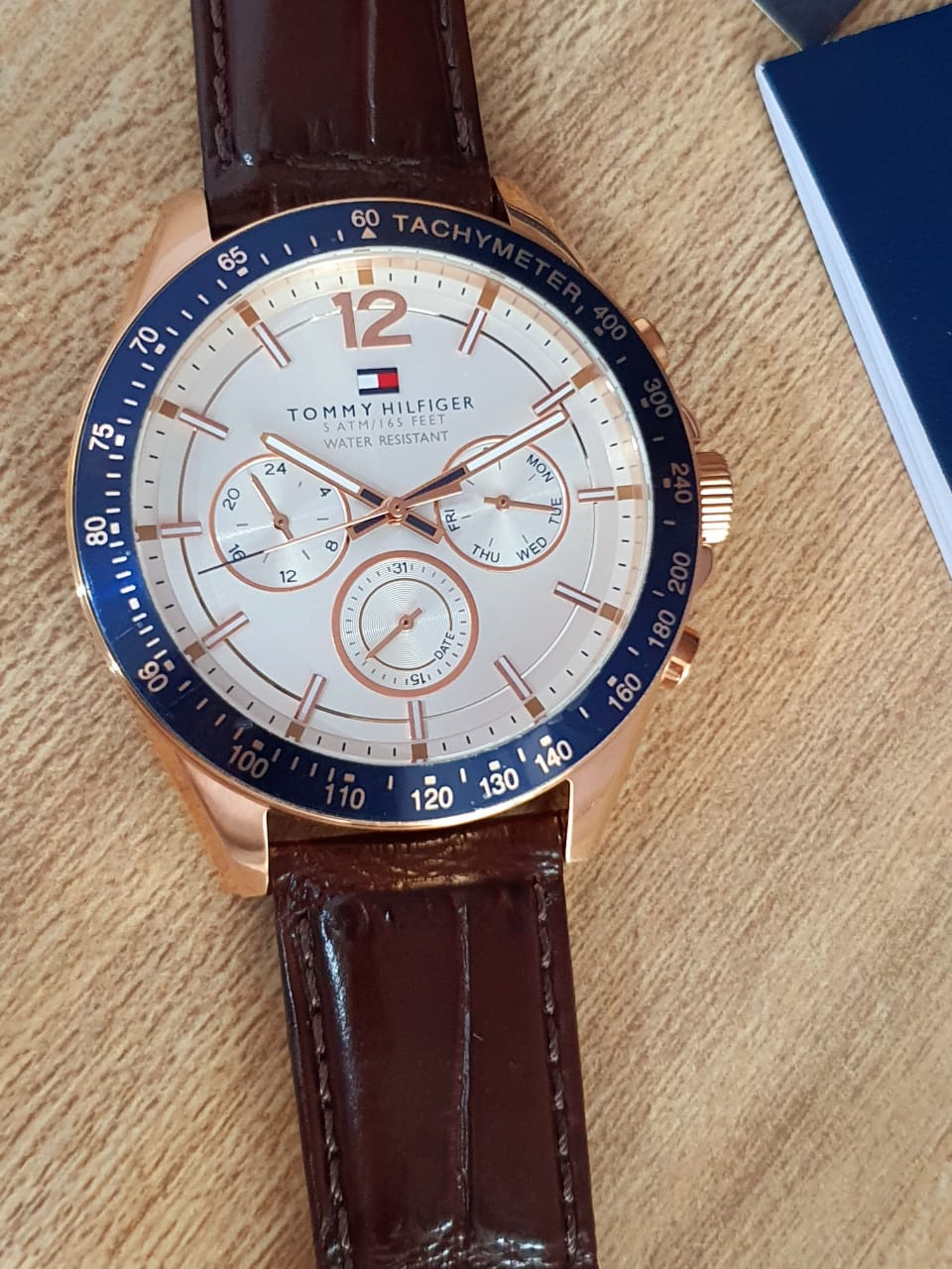 Shop Authentic Tommy Hilfiger Luke Quartz White Dial Brown Leather Strap Watch for Men - 1791118 - Luxxuri
