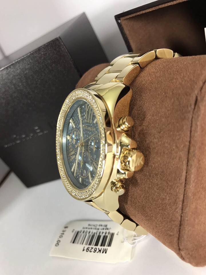 Shop Authentic Michael Kors Wren Diamonds Blue Dial Gold Steel Strap Watch for Women - MK6291 - Luxxuri