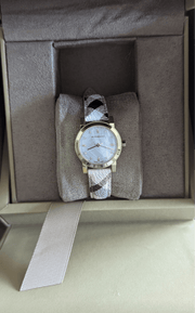  Shop Authentic Burberry The City Nova Silver Dial Brown Leather Strap Watch for Women - BU9212 - Luxxuri