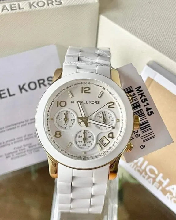  Shop Authentic Michael Kors Runway White Dial White Steel Strap Watch for Women - MK5145 - Luxxuri