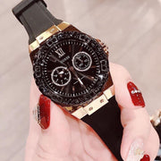  Shop Authentic Guess Black Dial Black Rubber Strap Watch For Women - W1053L7 - Luxxuri