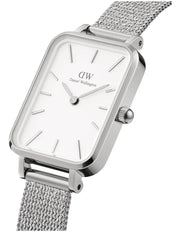  Shop Authentic Daniel Wellington Quadro Sterling White Dial Silver Mesh Strap Watch For Women - DW00100438 - Luxxuri