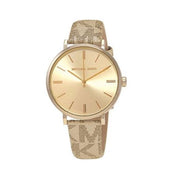  Shop Authentic Michael Kors Addyson Quartz Gold Dial Gold Leather Strap Watch for Women - MK2952 - Luxxuri