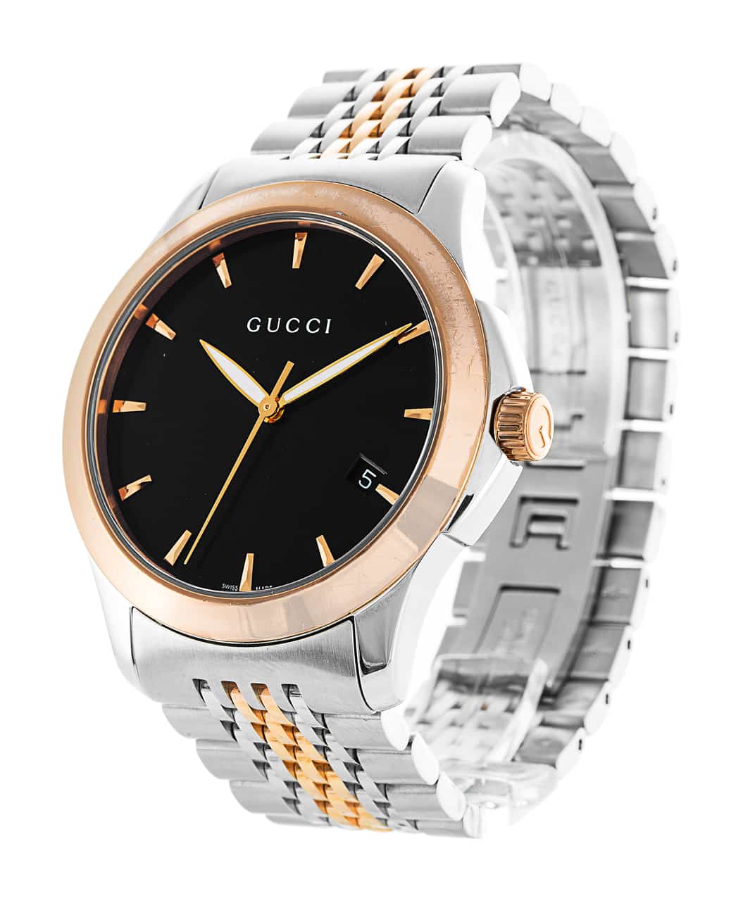  Shop Authentic Gucci G Timeless Black Dial Two Tone Steel Strap Watch For Men - YA126410 - Luxxuri