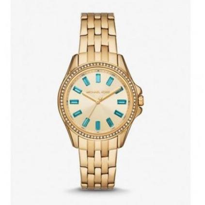  Shop Authentic Michael Kors Mini Pilot Quartz Gold Dial Gold Steel Strap Watch For Women - MK7366 - Luxxuri