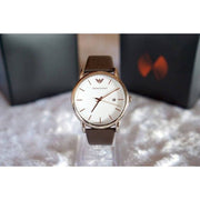  Shop Authentic Emporio Armani Herren White Dial Brown Leather Strap Watch For Men - AR11103 - Luxxuri