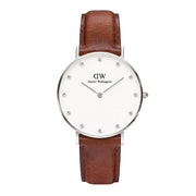  Shop Authentic Daniel Wellington Classy St Mawes White Dial Brown Leather Strap Watch For Women - DW00100079 - Luxxuri