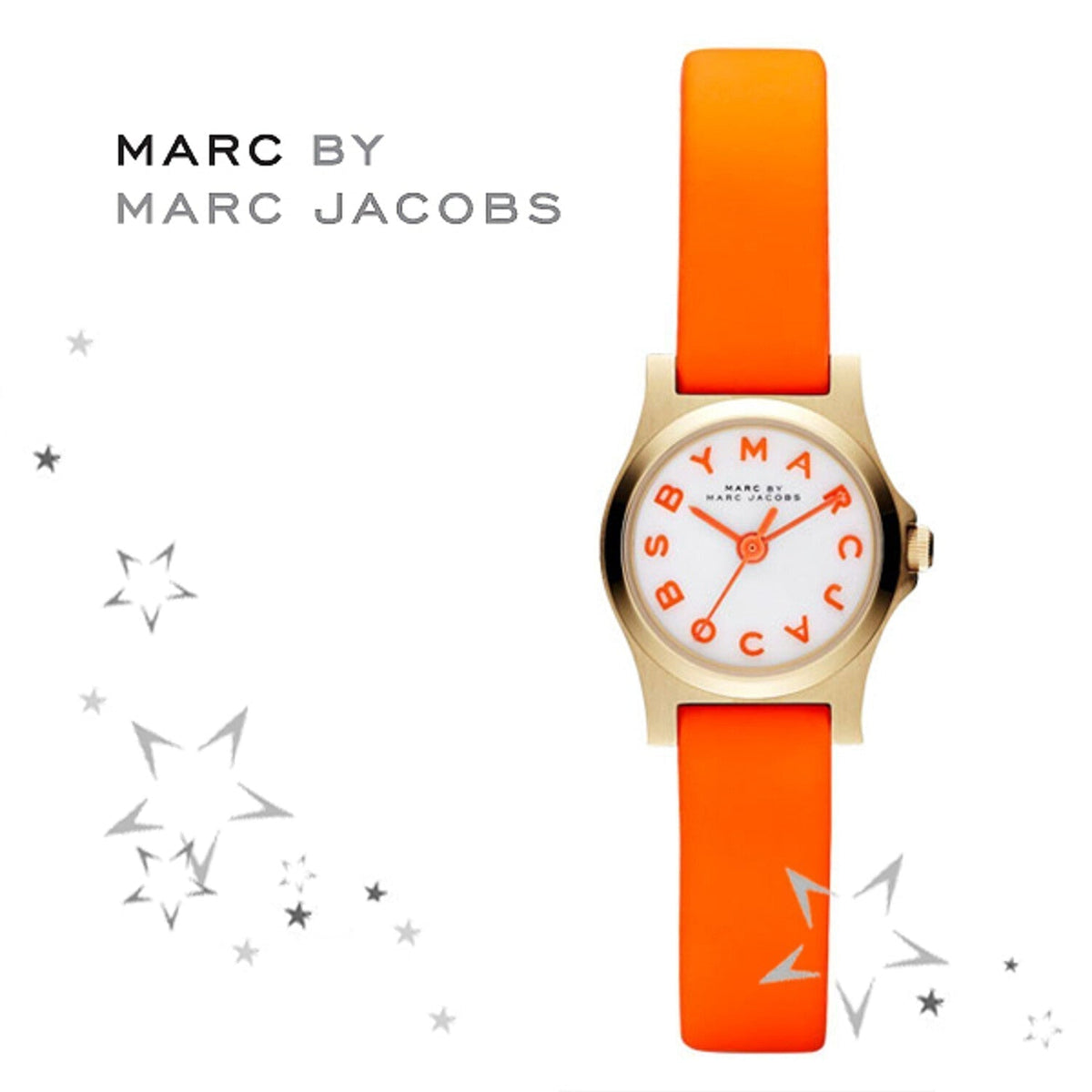  Shop Authentic Marc Jacobs Henry Dinky White Dial Orange Leather Strap Watch for Women - MBM1236 - Luxxuri