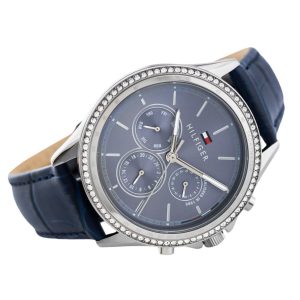  Shop Authentic Tommy Hilfiger Ari Quartz Diamonds Blue Dial Blue Leather Strap Watch for Women - 1781979 - Luxxuri