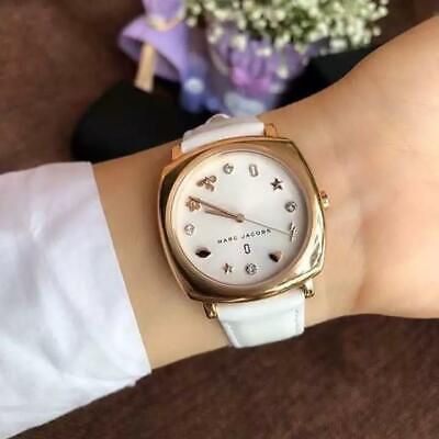  Shop Authentic Marc Jacobs Mandy White Dial White Leather Strap Watch for Women - MJ8678 - Luxxuri