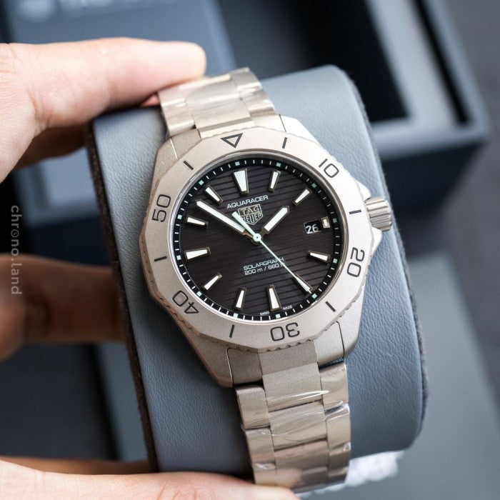  Shop Authentic Tag Heuer Aquaracer Professional 200 Solargraph Quartz Black Dial Silver Steel Strap Watch for Men - WBP1180.BF0000 - Luxxuri
