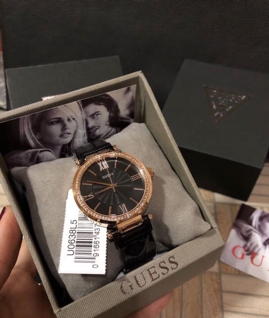  Shop Authentic Guess Soho Diamonds Black Dial Black Mesh Bracelet Watch for Women - W0638L5 - Luxxuri