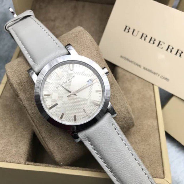  Shop Authentic Burberry Heritage Grey Dial Beige Leather Strap Unisex Watch - BU1754 - Luxxuri