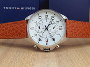  Shop Authentic Tommy Hilfiger Dean Quartz Multifunction White Dial Brown Leather Strap Watch for Men - 1791274 - Luxxuri