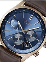  Shop Authentic Hugo Boss Grand Prix Blue Dial Brown Leather Strap Watch for Men - 1513604 - Luxxuri