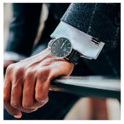 Shop Authentic Daniel Wellington Classic Sheffield Black Dial Black Leather Strap Watch For Men - DW00100133 - Luxxuri