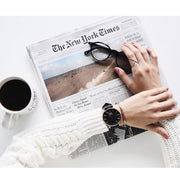  Shop Authentic Daniel Wellington Classic Sheffield Black Dial Black Leather Strap Watch For Women - DW00100139 - Luxxuri