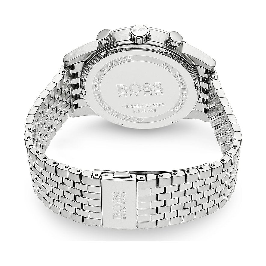  Shop Authentic Hugo Boss Navigator Chronograph Blue Dial Silver Steel Strap Watch for Men - 1513498 - Luxxuri