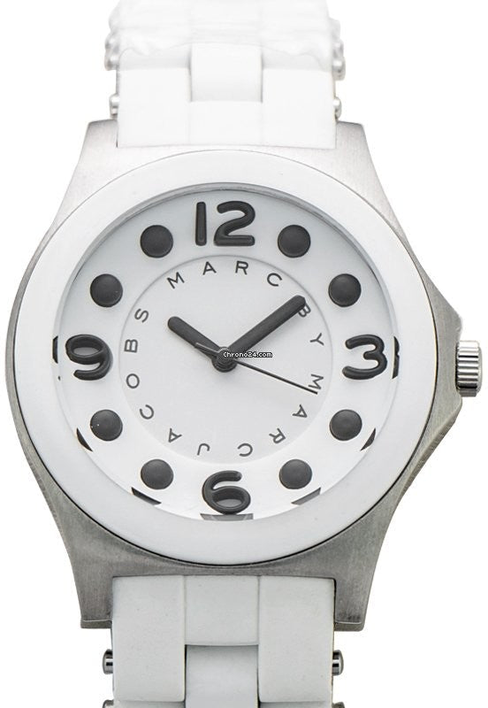 Shop Authentic Marc Jacobs Rock White Dial White Silicone Strap Watch for Women - MBM2532 - Luxxuri