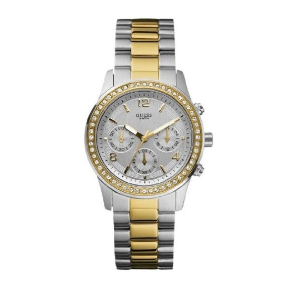  Shop Authentic Guess Mini Spectrum Analog Silver Dial Two Tone Steel Strap Watch For Women - W0122L2 - Luxxuri