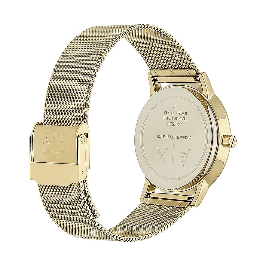  Shop Authentic Armani Exchange Lola Analog Gold Dial Gold Mesh Strap Watch For Women - AX5536 - Luxxuri