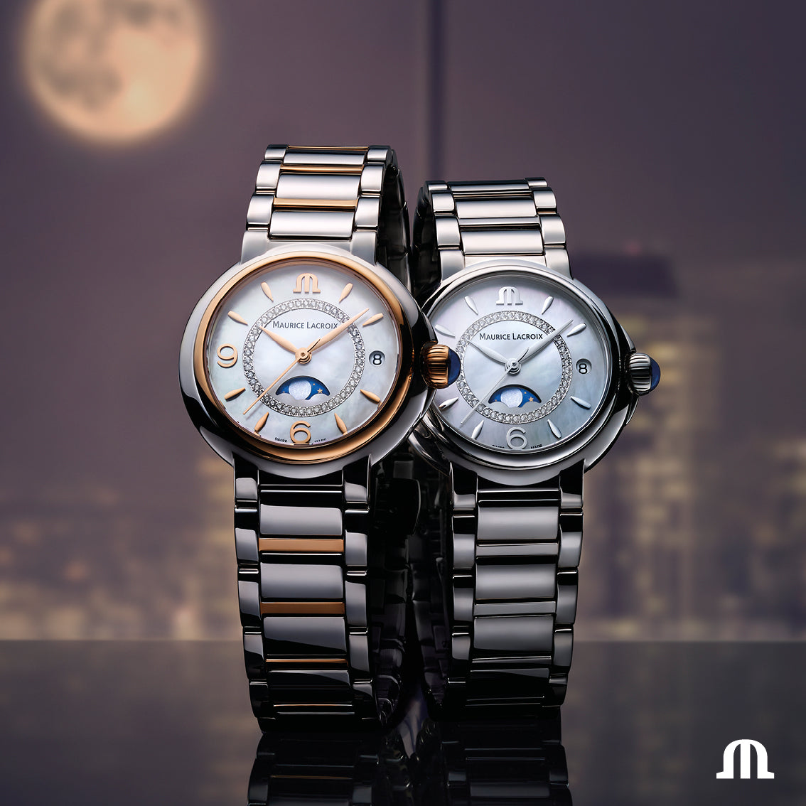  Shop Authentic Maurice Lacroix Fiaba Moonphase White Mother of Pearl Dial Silver Steel Strap Watch for Women - FA1084-SS002-170-1 - Luxxuri