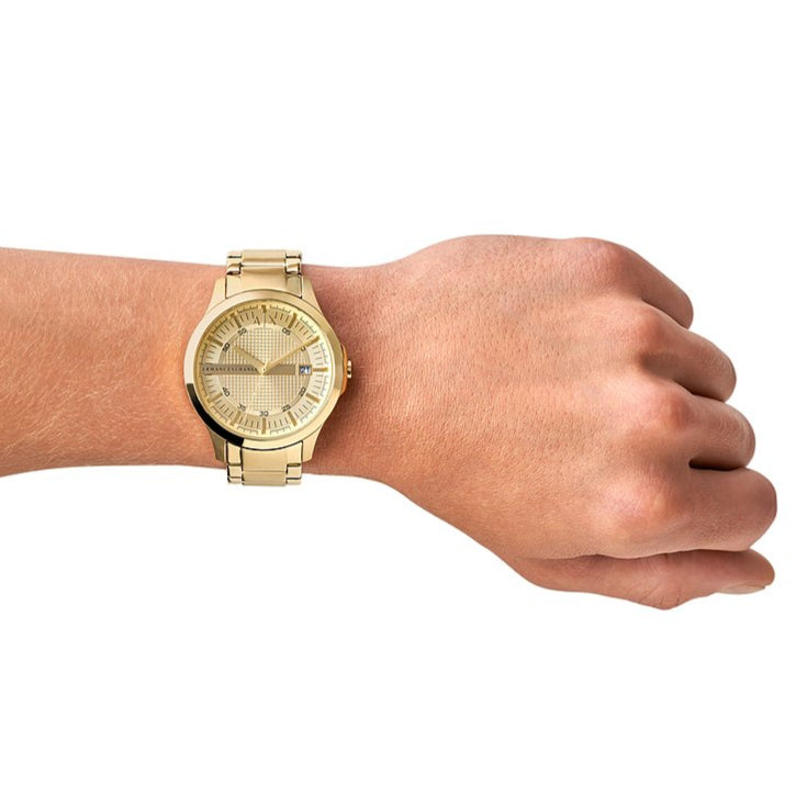  Shop Authentic Armani Exchange Hampton Chronograph Gold Dial Gold Steel Strap Watch For Men - AX2415 - Luxxuri