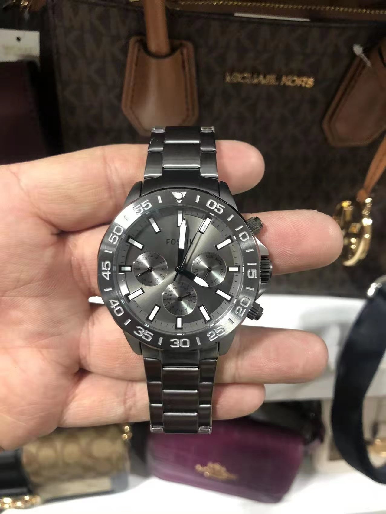  Shop Authentic Fossil Bannon Multifunction Chronograph Grey Dial Grey Steel Strap Watch for Men - BQ2491 - Luxxuri