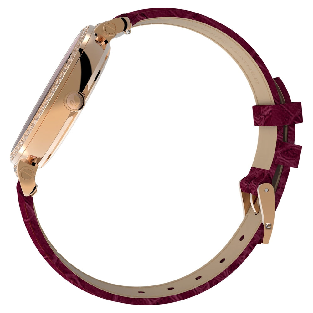  Shop Authentic Swarovski Passage Moon Phase Red Dial Red Leather Strap Watch for Women - 5613323 - Luxxuri
