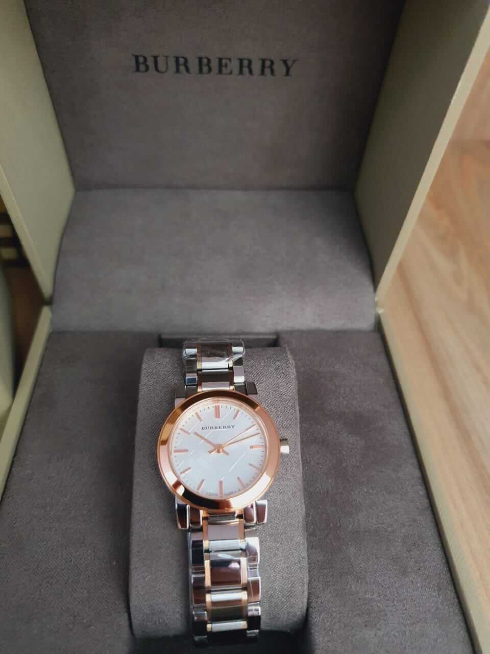  Shop Authentic Burberry The City Silver Dial Two Tone Steel Strap Watch for Women - BU9205 - Luxxuri