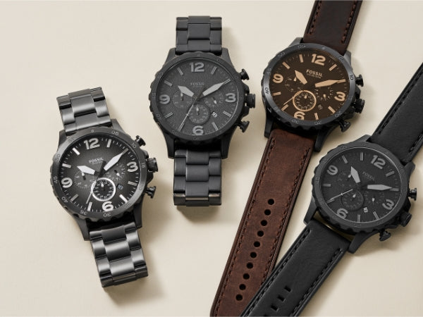  Shop Authentic Fossil Nate Chronograph Grey Dial Brown Leather Strap Watch for Men - JR1424 - Luxxuri