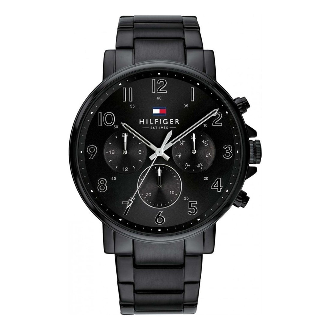  Shop Authentic Tommy Hilfiger Daniel Black Dial Black Steel Strap Watch for Men - 1710383 - Luxxuri