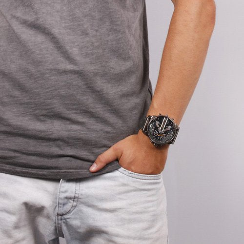  Shop Authentic Diesel Big Daddy 2.0 Blue Dial Grey Stainless Strap Watch For Men - DZ7331 - Luxxuri